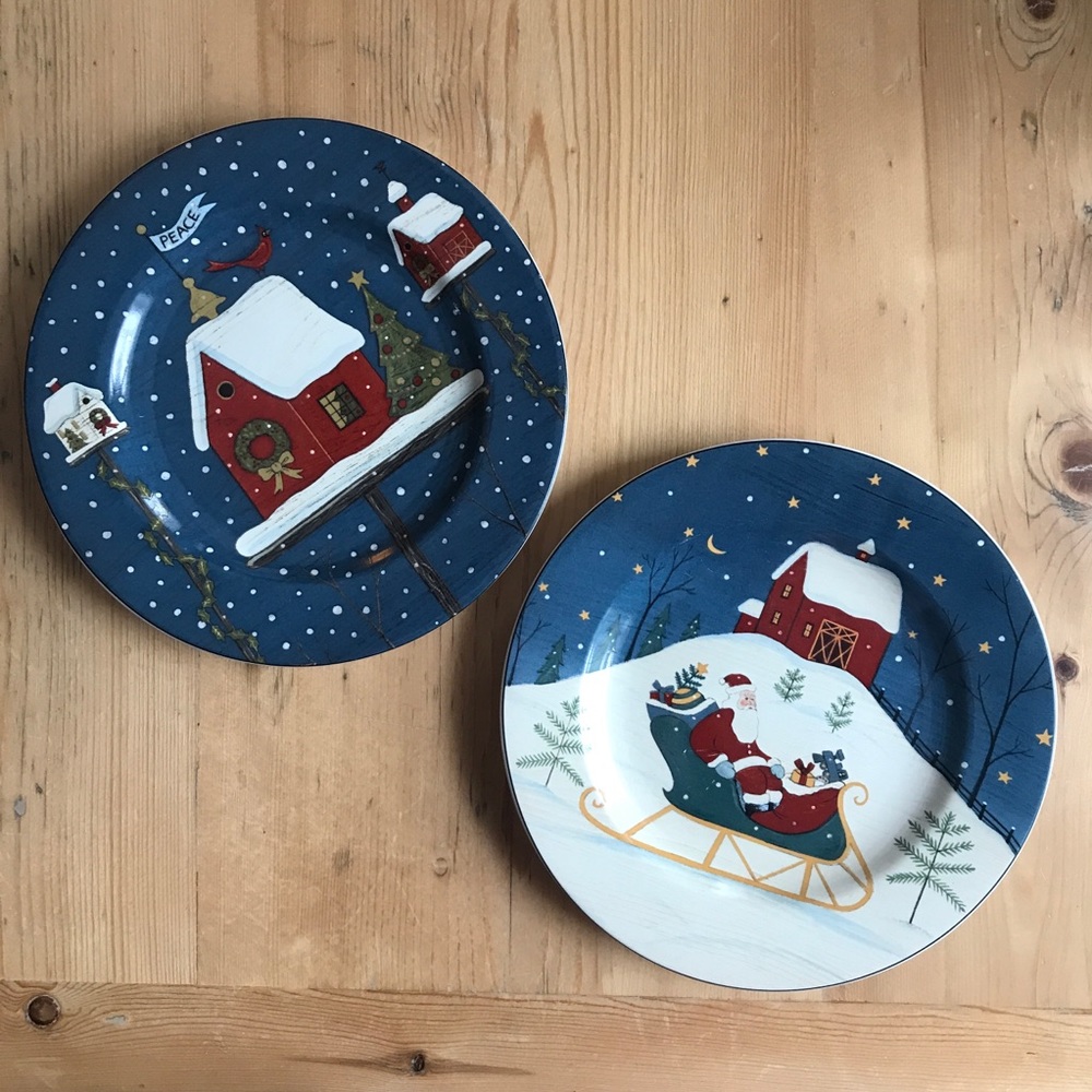 2/$30 Warren Kimble Sakura Casual Oneida HOME FOR THE HOLIDAYS ‘01 8.5” Plate
